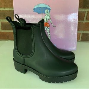 Jeffrey Campbell Women’s Cloudy Black Rain Platform Ankle Boots Shoes US 6 M